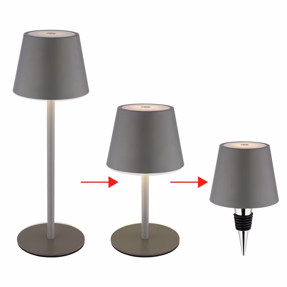 Globo Lighting LED Table Lamp Vannie Grey Battery