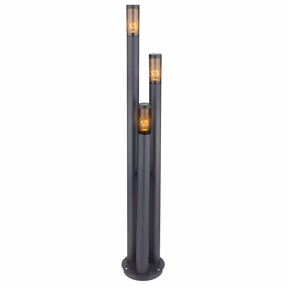 Globo Lighting LED Path Light Stainless Steel Anthracite 3-Light