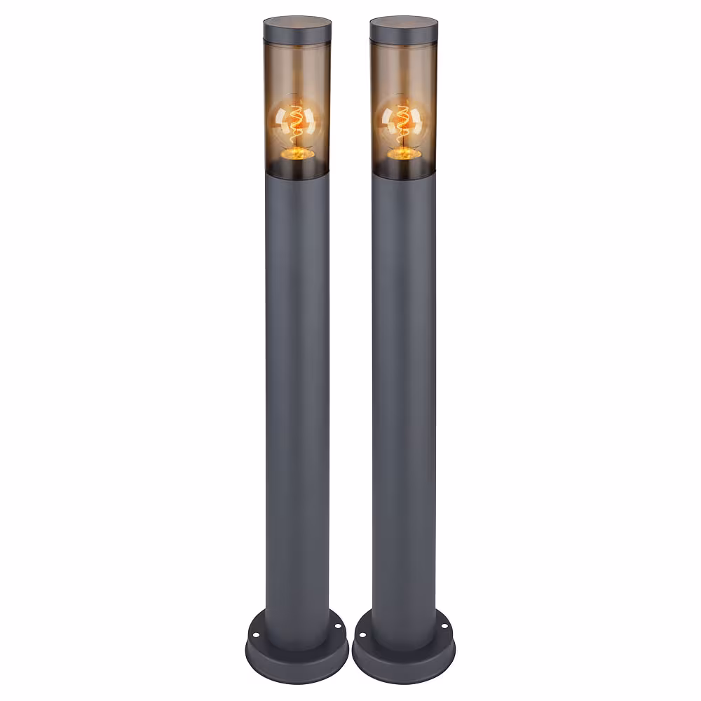 Globo Lighting Floor Lamp Stainless Steel Anthracite Set of 2