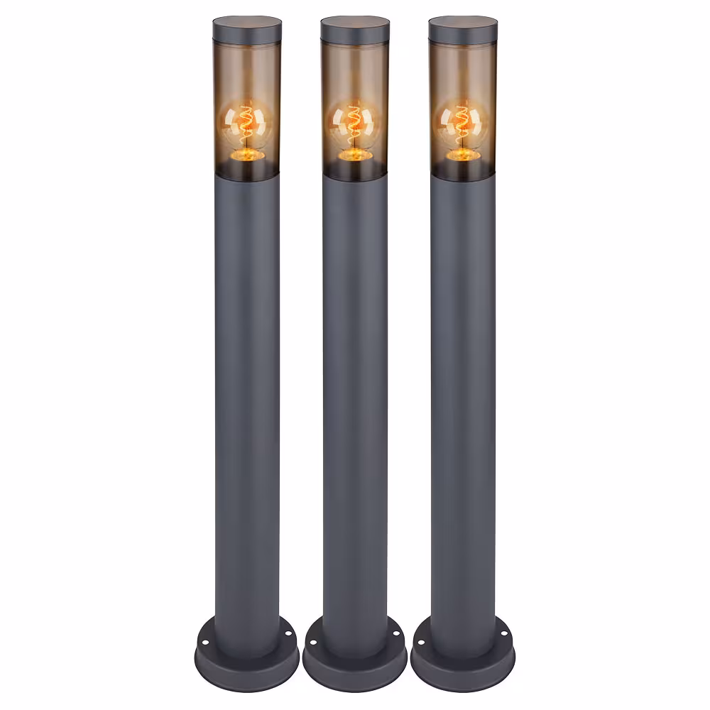 Globo Lighting Floor Lamp Stainless Steel Anthracite Outdoor Set of 3