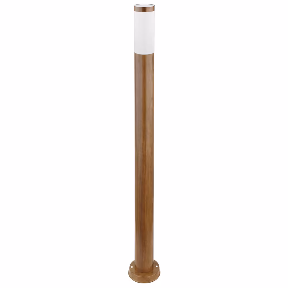 Globo Lighting Floor Lamp Stainless Steel Brown Wood Look