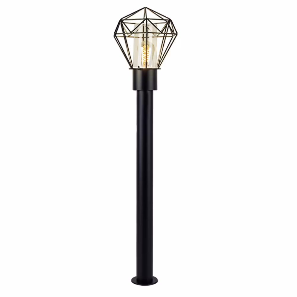 Globo Lighting Floor Lamp Stainless Steel Black Grid