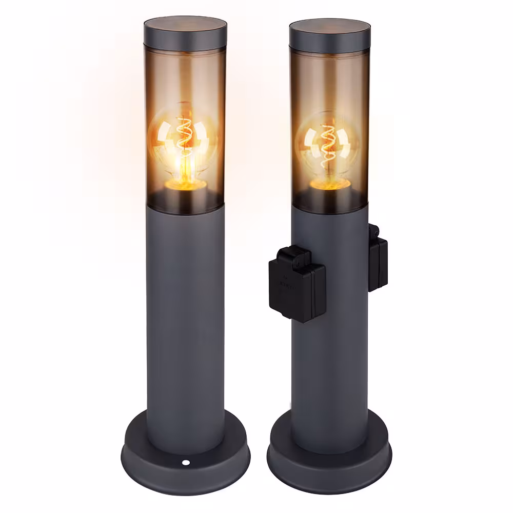 Globo Lighting BOSTON Path Light Stainless Steel Anthracite Set of 2
