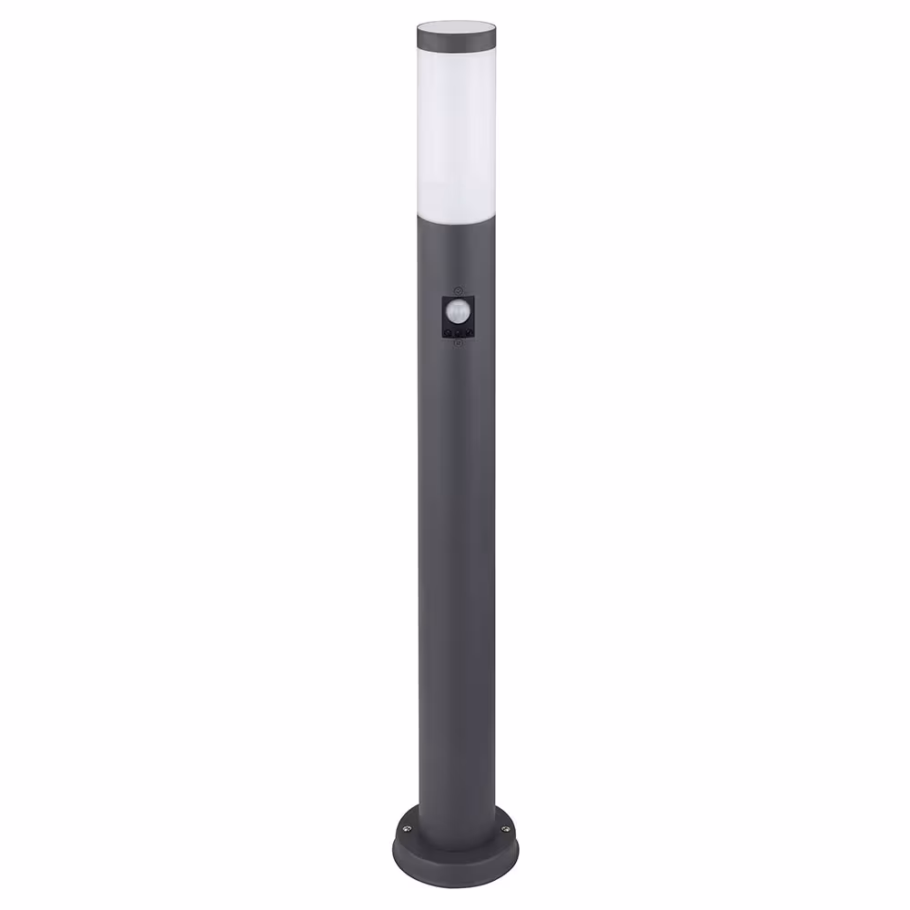 Globo Lighting path light, stainless steel, anthracite, with motion detector