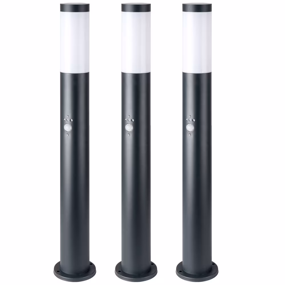 Globo Lighting Path Light Stainless Steel Grey with Motion Sensor