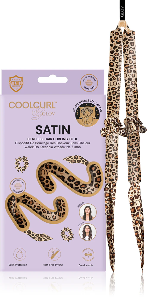 GLOV CoolCurl Satin Cheetah Hair Curling Set