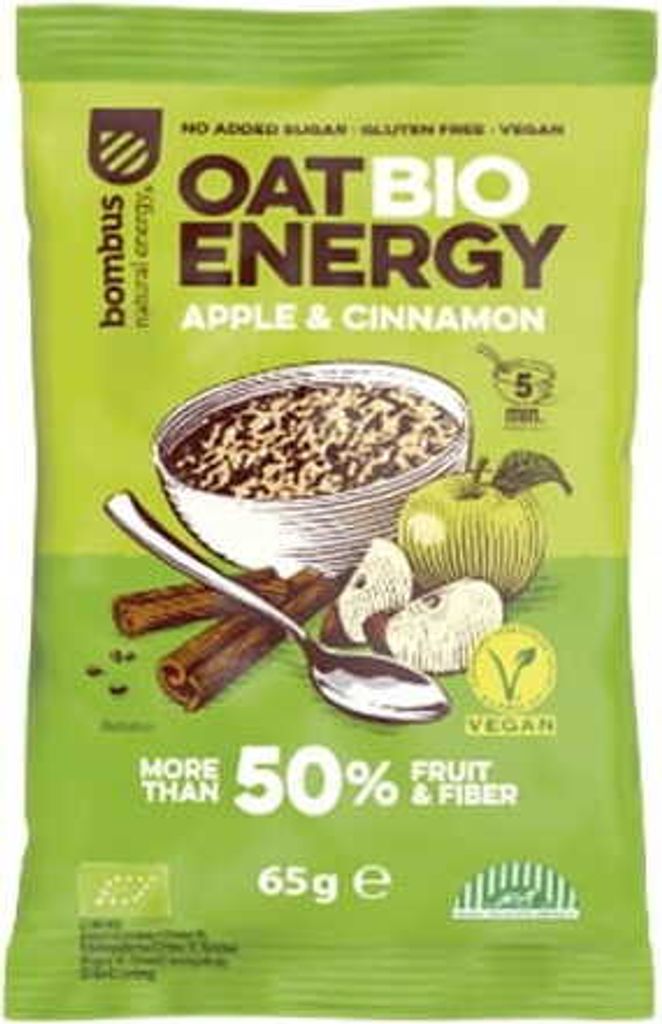 Biogo Gluten-free apple and cinnamon oat flakes 65g BOMBUS 65g