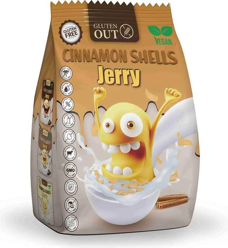JERRY GLUTEN OUT (płatki) GLUTEN-FREE CINNAMON MIXED BOWLS 375 g - JERRY GLUTEN OUT