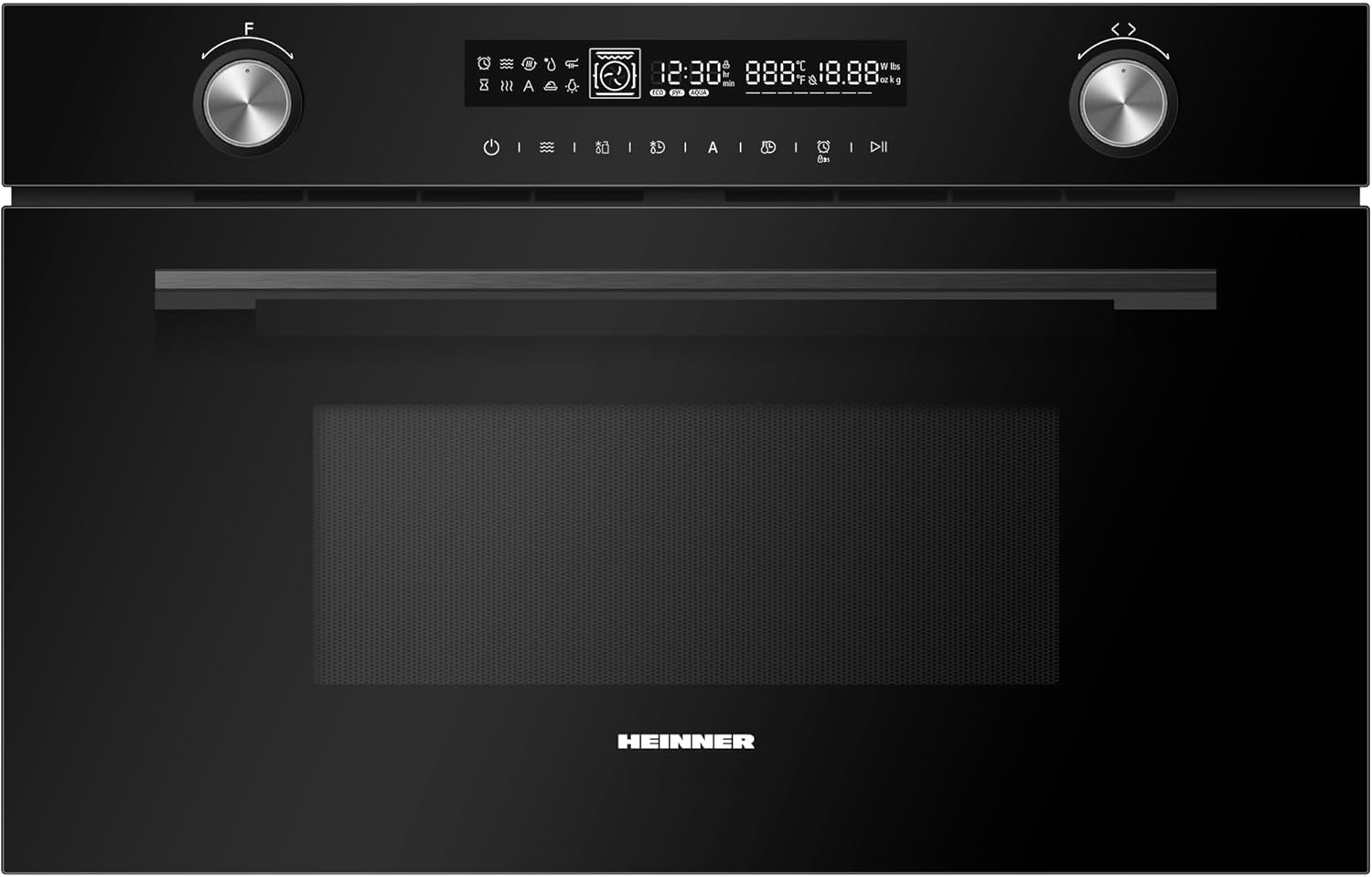 HMW‑MDBI34CTBK Built-In Microwave Oven with Grill & Convection (34 L), Powerful 900 W Microwave, 1100 W Grill, Convection Function for Even