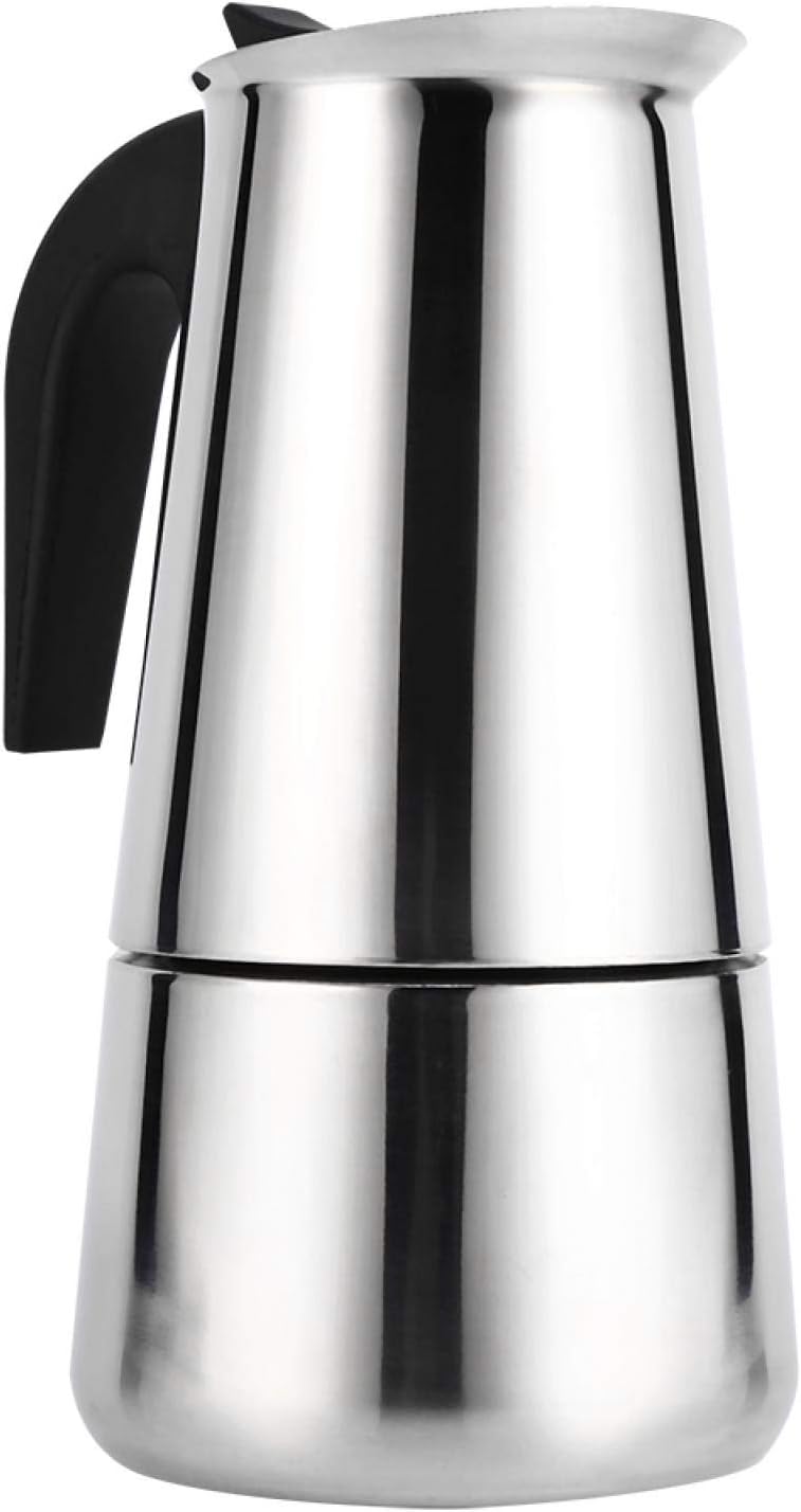 Tyenaza Espresso Maker, Mocha Pot, Percolator Italian Coffee Machine, 100/200/300 ml/450 ml, Classic Coffee Maker, Stainless Steel, Suitable for Home Office Use (450 ml)