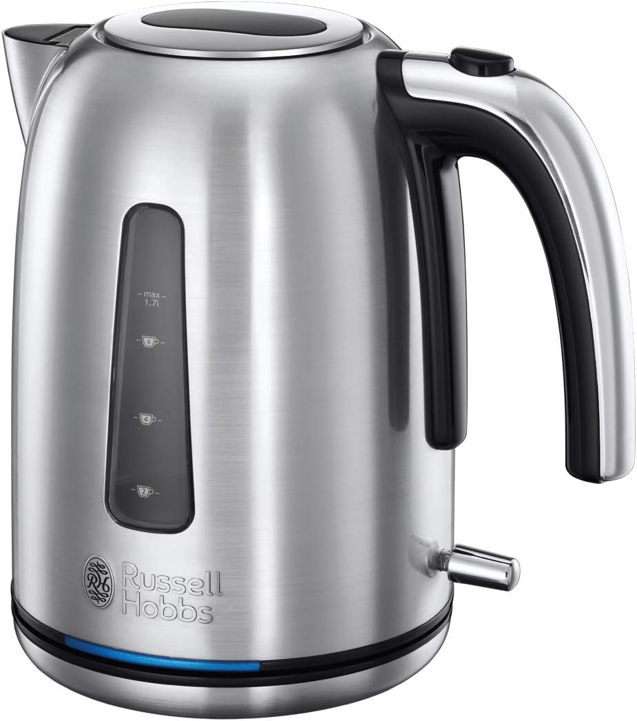 Russell Hobbs 23940 Velocity Fast Boil Electric Kettle, Stainless Steel, 3100 W, 1.7 Liter