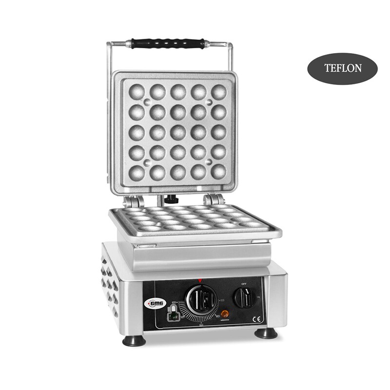 GMG - Lokmia-D Waffle Iron - 1x (25 x 3.5cm Ø x 1.7cm/3.4cm) - Interchangeable baking plate & easy assembly - 50° to 300°C - Easy cleaning