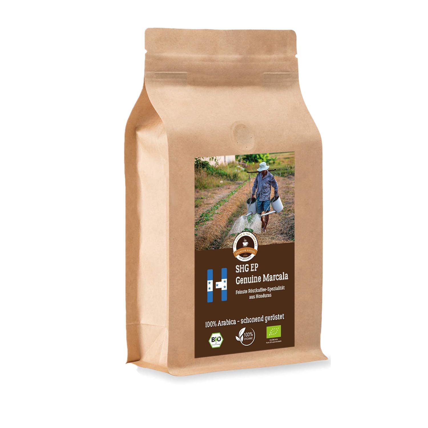 Kaffee Globetrotter Coffee Globetrotter - Organic Honduras Genuine Marcala - 1000 g Coarse Ground - for Stamp Jug French Press Coffee Maker - Top Coffee - Roasted Coffee from Organic Cultivation