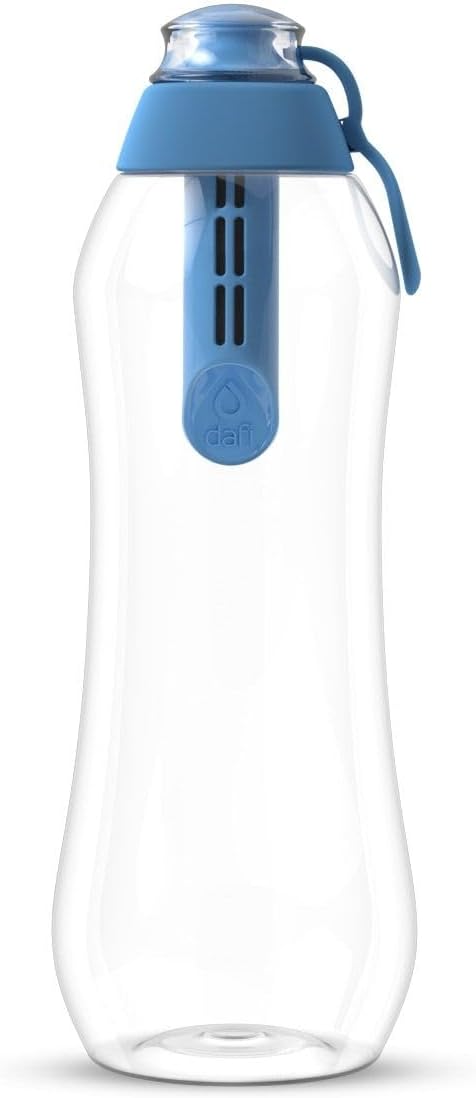 DAFI Store DAFI Water Bottle with Filter 0.7 L Blue - Water Bottle with Water Filter, BPA-Free, Sports Bottle with Filtered Water for Travel - Filter Bottle Outdoor + Activated Carbon Filter Straw