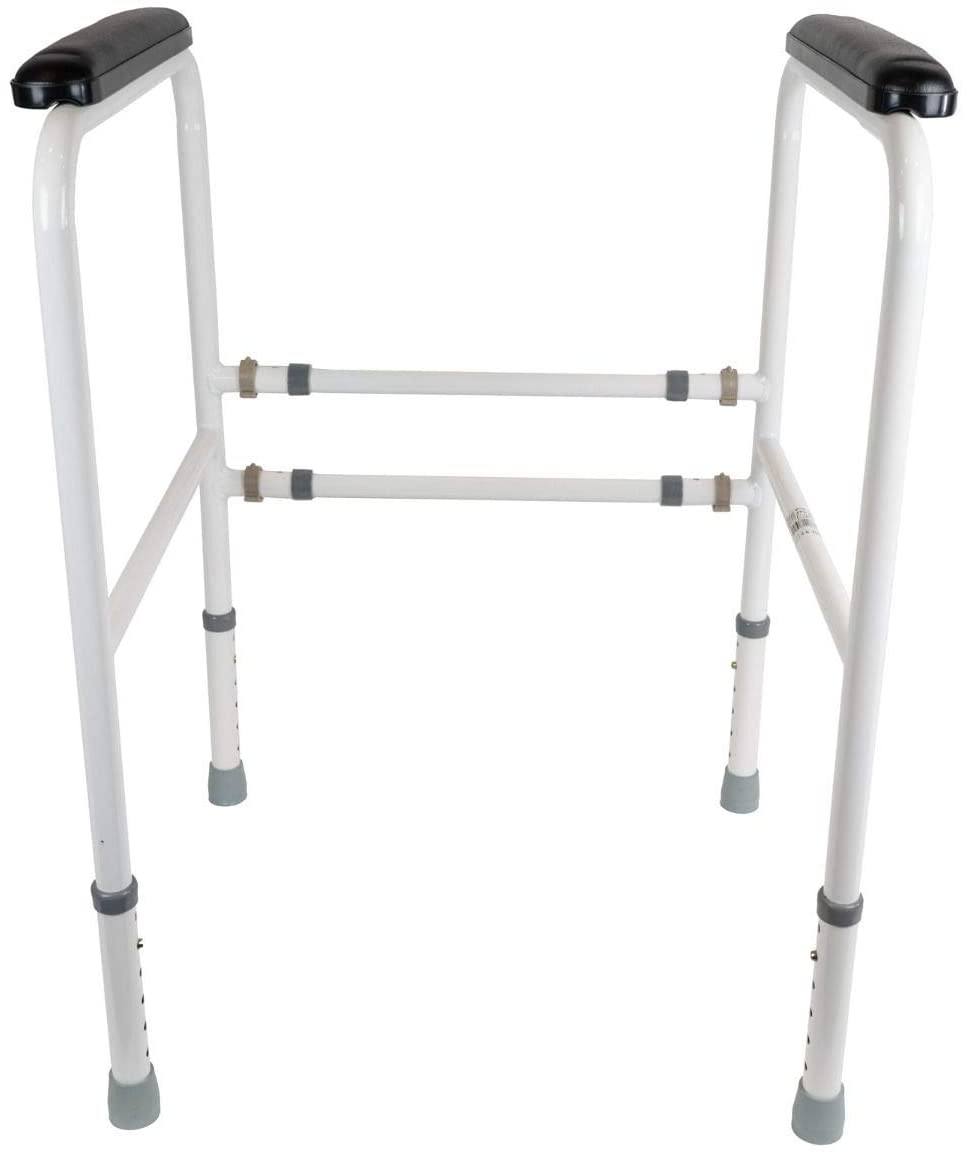 Homecraft Adjustable Toilet Surround, Bariatric Steel, Padded Toilet Grab B