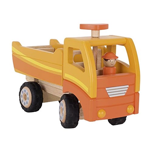 Goki 55940 Tipper Orange Steerable Wooden