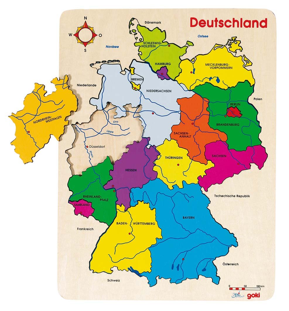 Goki 57860 Jigsaw Puzzle 16 Pieces Germany Ii