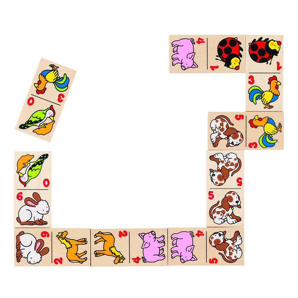 Goki Animal Domino Game In A Wooden Box
