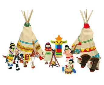 goki Bendable Dolls and Tipi “Little Eagle”, 14 pieces