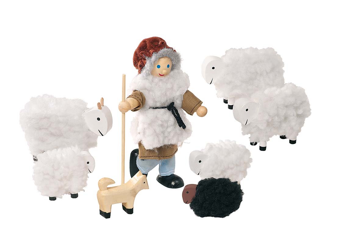 Goki Flexible Puppets Shepherd With Sheep