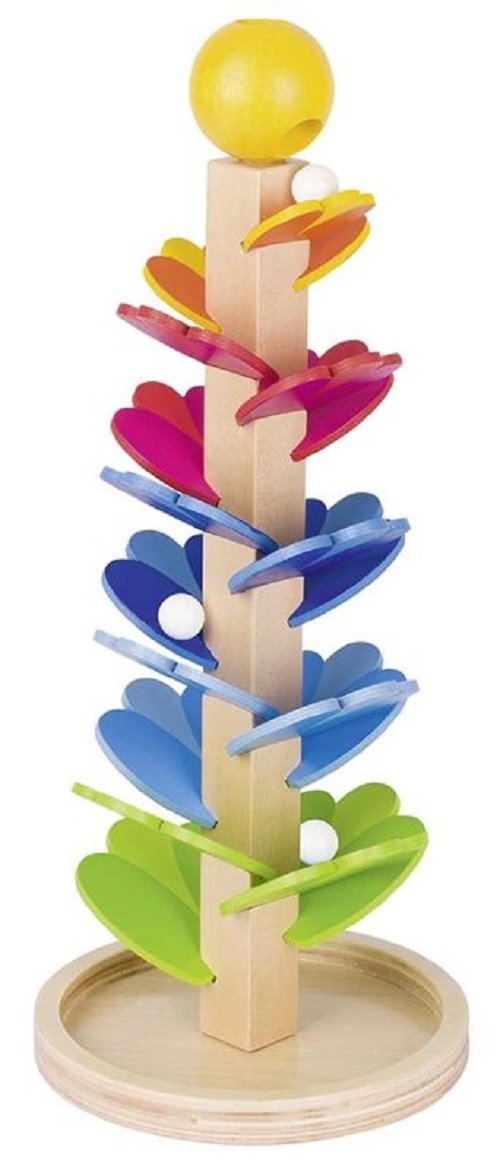 Goki Marble Game Sound Pagoda Marble Run Tree Wooden Toy Marble Run