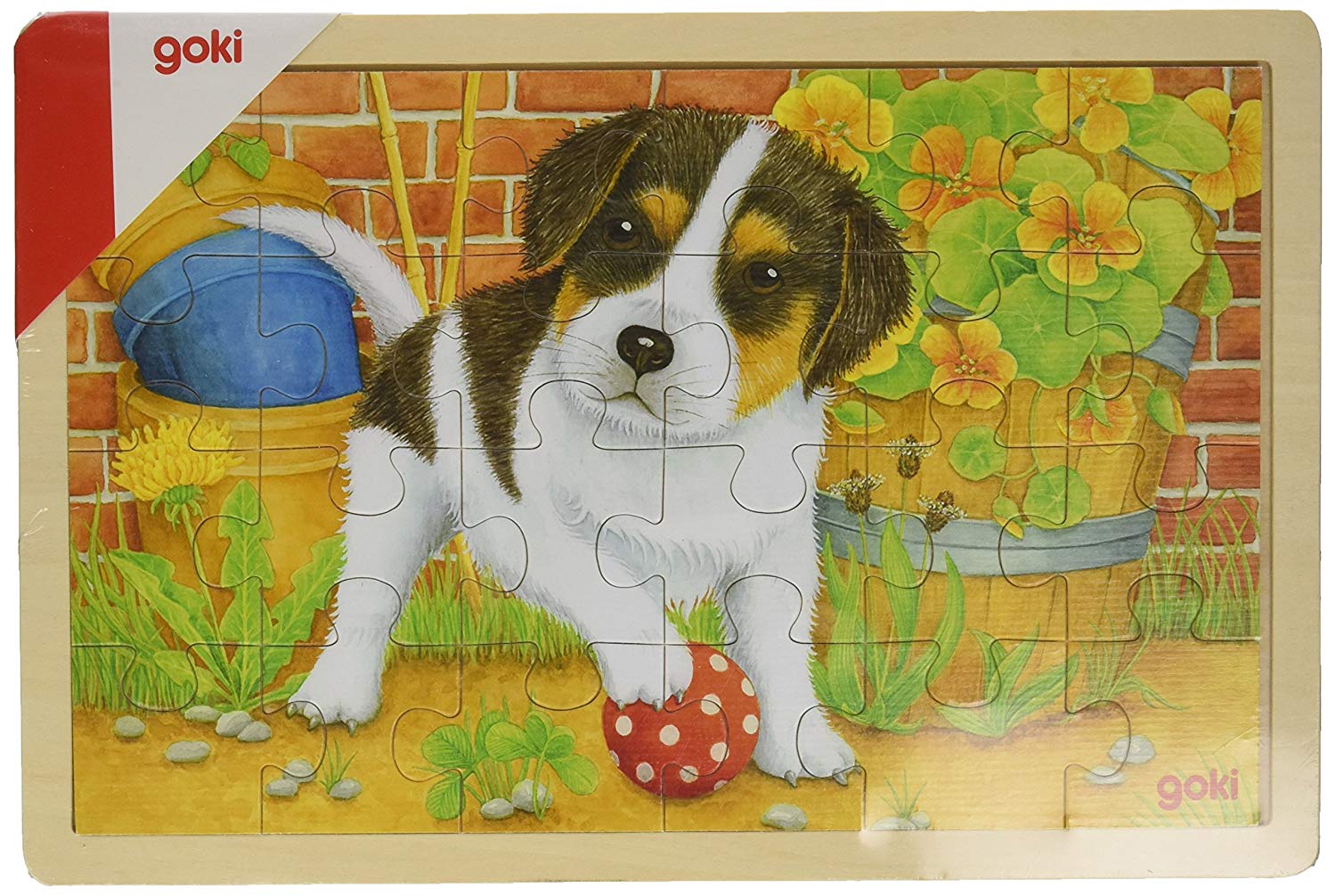 Goki Puzzle Small Dogs 24 Pieces Wood Puzzle