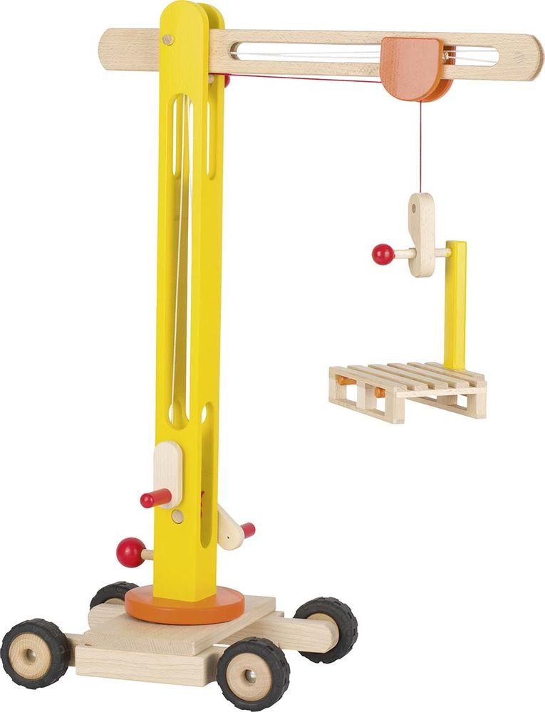 Goki Rotary Crane With Rubber Tyres 48 X23 X 64 Cm, 360, Rotation, Beech Wo