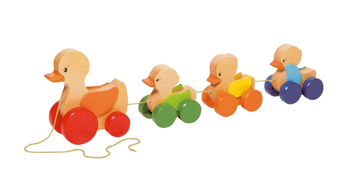 Goki Wooden Pull Along Duck Family