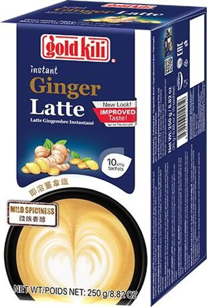GOLD KILI Instant Ginger Latte Drink [ 250g (10x25g) ] | Ginger Drink 500g