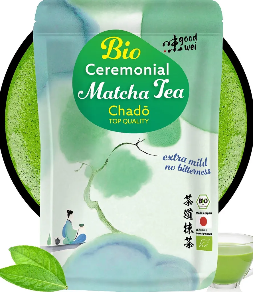 Goodwei Matcha Tea Chado | 100g Japanese Matcha, genuine ceremonial quality | 100% organic 100g