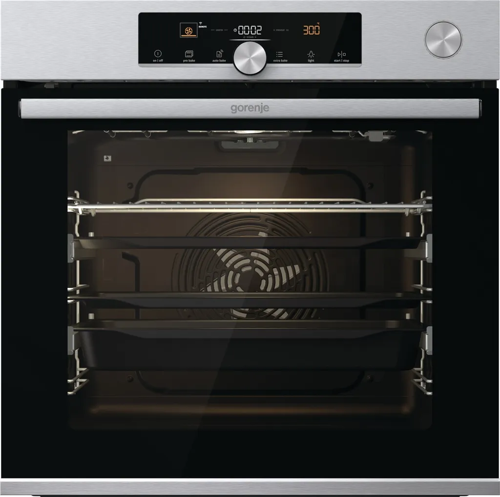 Gorenje BPSA6747A08XWI OptiBake built-in oven, GentleClose door closing, PyroClean, 77 liters, black