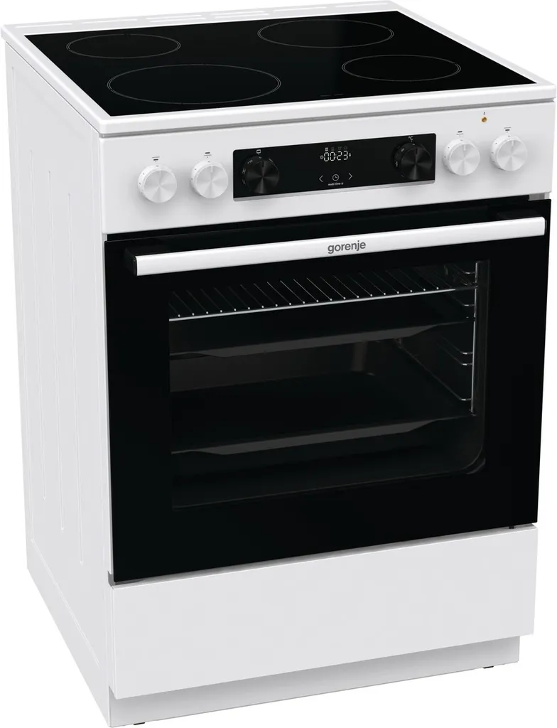 Gorenje GEC6C 40 WD Electric Freestanding Cooker - White - Glass Ceramic Hob - 60cm - 71 Liters - Rapid Heating - PerfectGrill - Pizza Mode - AquaClean - FrozenBake