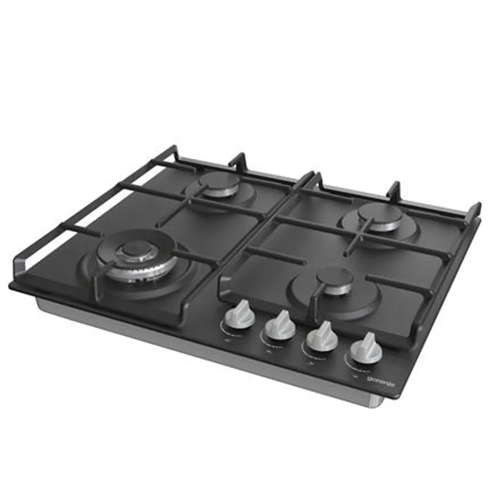 Gorenje Hob GW641EXB Gas Number of burners/cooking zones 4 Rotary knobs Black
