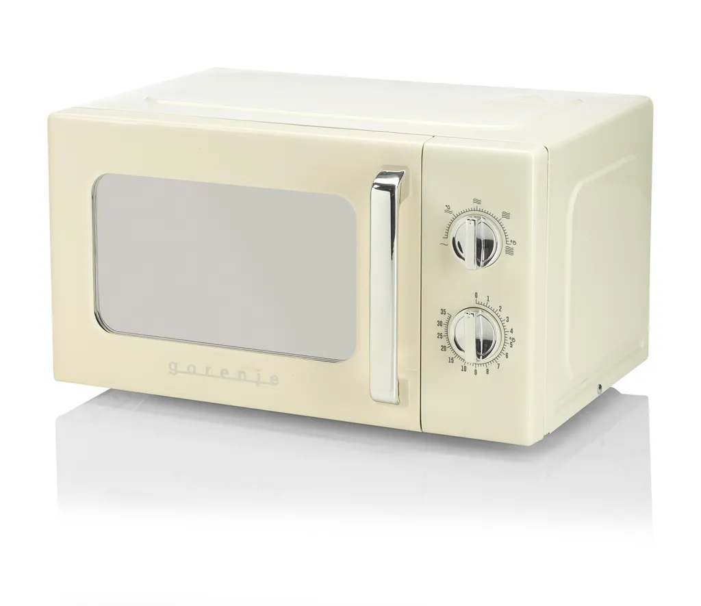 Gorenje MO20E1HRL Retro freestanding microwave, 5 power levels, 700 watts, 20 l capacity, glass door, beige