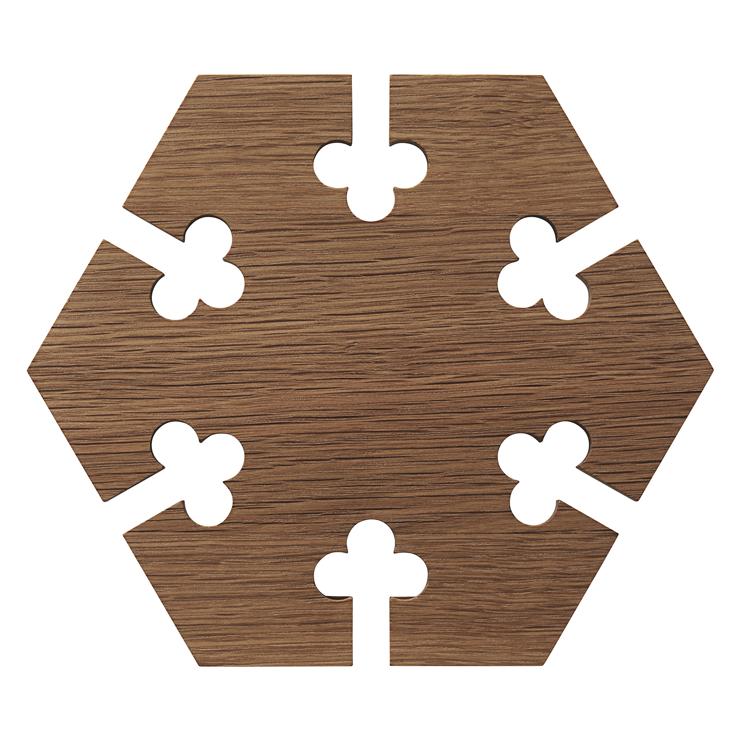 warm-nordic Gourmet Wood Hexagon Coaster