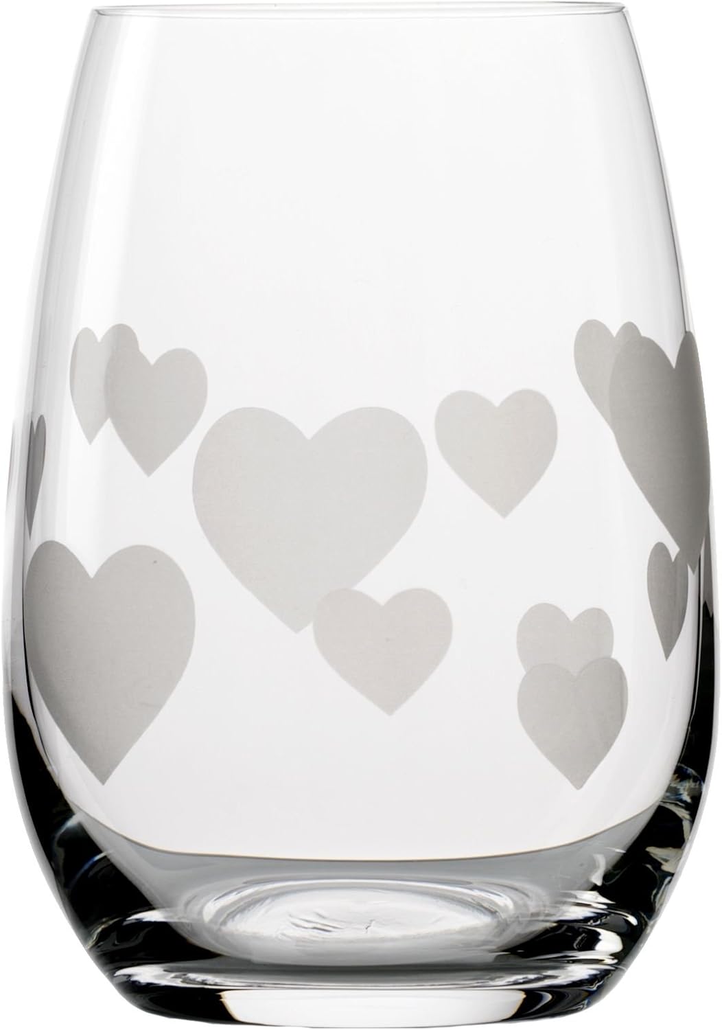 Stölzle Lausitz 335 ml Lead Free Crystal L\'Amour Tumbler Satin Etched Hearts Glass