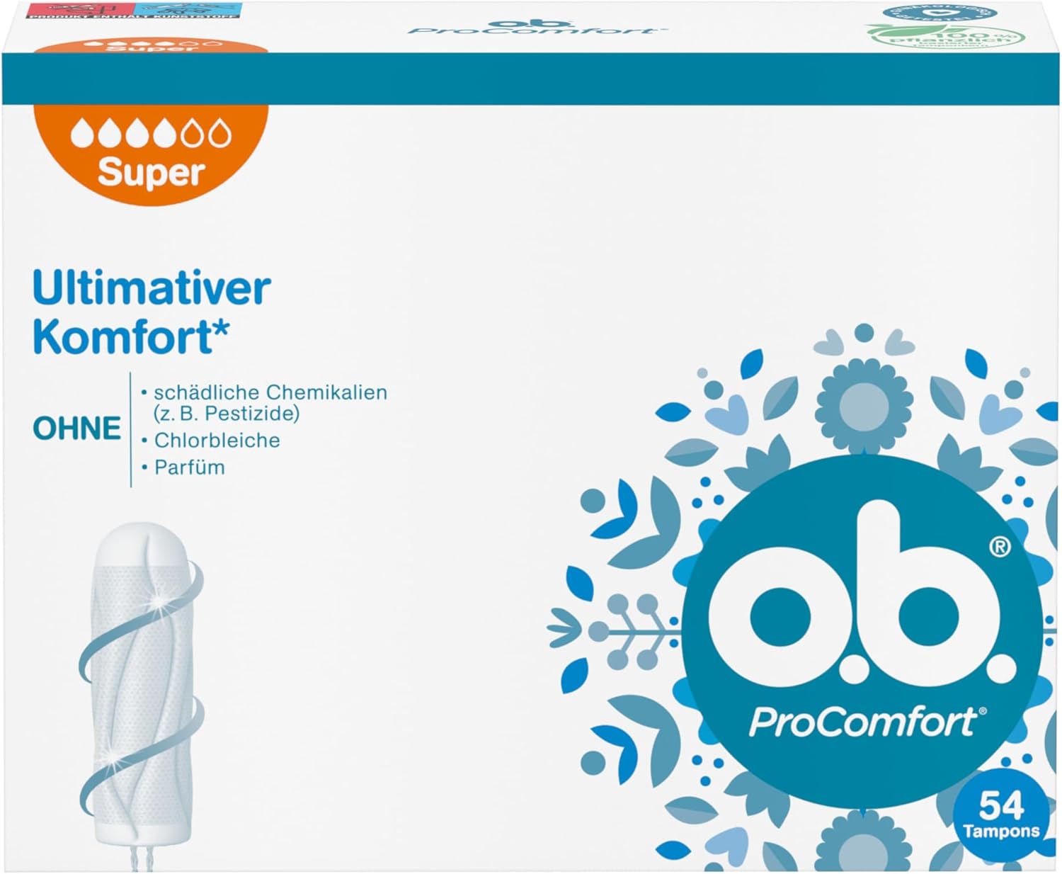 o.b. Store whether. ProComfort Plus Pack of 54 Tampons for Strong Days, SilkTouch Surface and Dynamic Fit Technology for More Comfort and Reliable Protection During the Period
