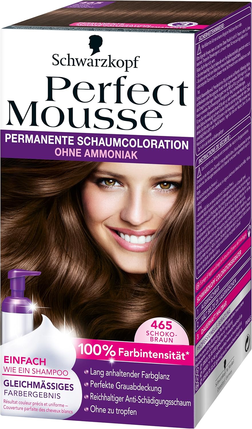 Perfect Mousse Permanent Foam Color 465 Chocolate Brown Pack of 3