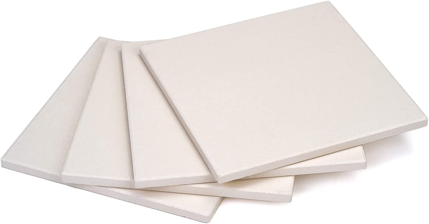 GRAWE GRÄWE Pizza Stone Set of 4 Cordierite Bread Baking Oven Stones, 19 x 19 cm, White