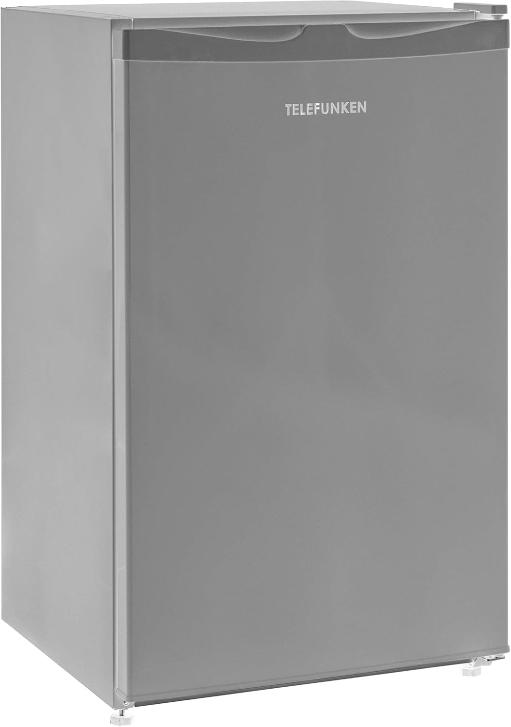 TELEFUNKEN CF-31-121-S Fridge without Freezer, Freestanding, 90 L Total Net Capacity, Small Fridge with Vegetable Compartment & 3 Shelves, Temperature Control, LED Interior Lighting, Silver