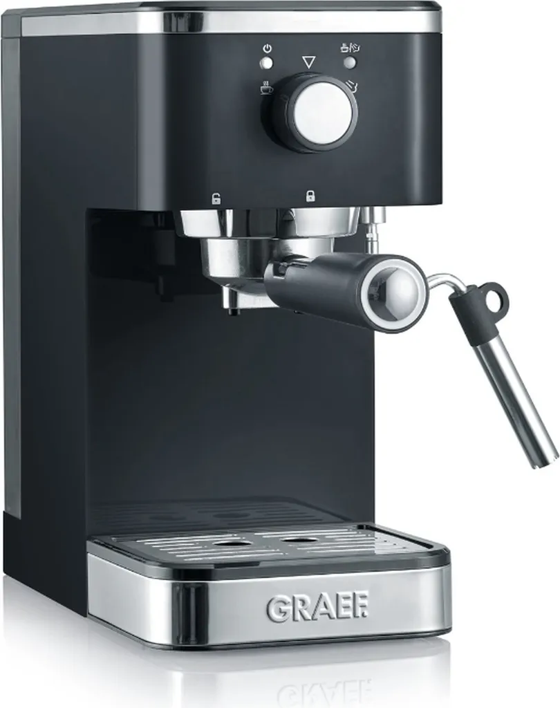 Graef ES 402 - Espresso machine - 1.25 l - Ground coffee - 1400 W - Black - Satin steel