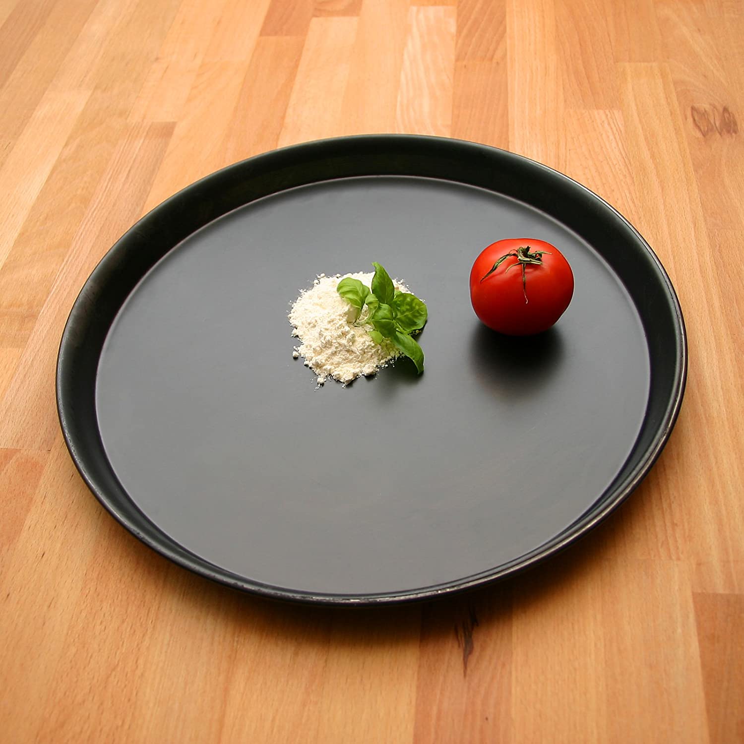 GRÄWE Pizza baking tray, diameter 26 cm, round, pizza tray made of blue sheet, heat-resistant up to 400 °C, uncoated, made in Germany