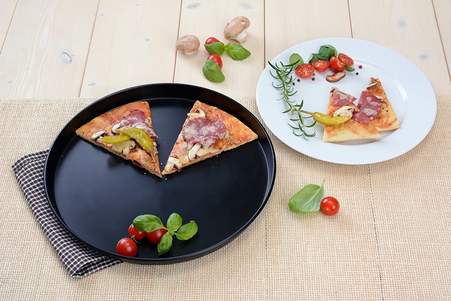 GRAWE GRAEWE Pizza Tray Round 36 cm (Inner 35 cm) with High-Quality Ceramic Coating