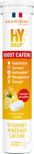 Granions Hydrop Boost Caffeine Lemon 20 Effervescent Tablets