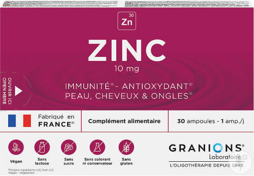 Granions Zinc 10mg 30 ampoules