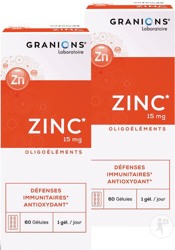 Granions Zinc 15mg 2x60 capsules
