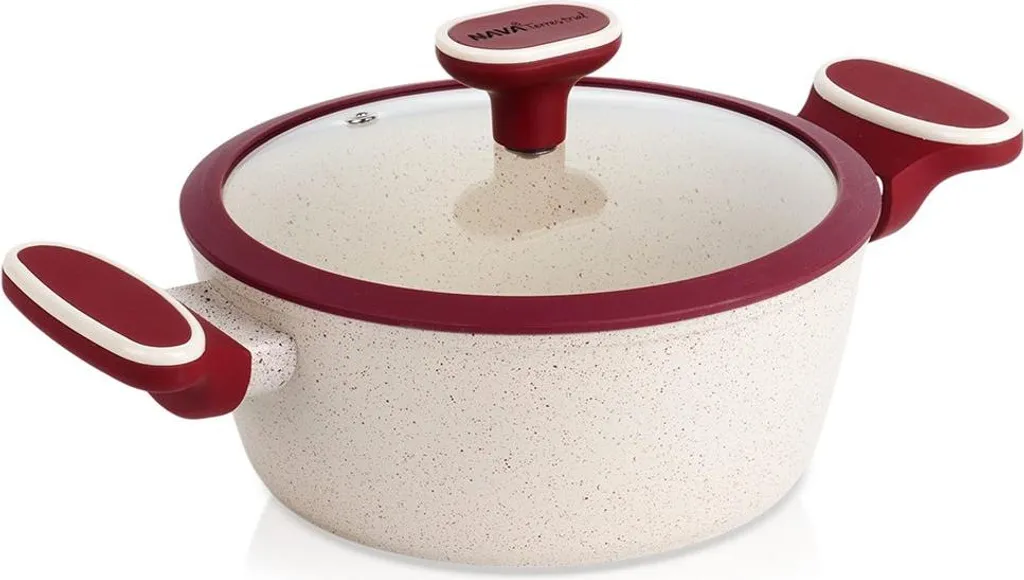 Nava Granite pot with glass lid TERRESTRIAL 20 cm, 2.2 l