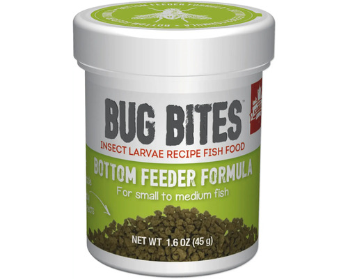 Fluval Bug Bites Granulated Aquarium Food for Bottom-Feeding Fish (S-M) 45g with a High Insect Content