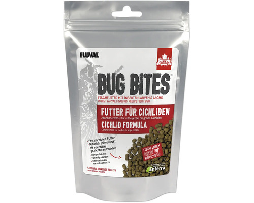 Fluval Bug Bites Granulated Food for Cichlids (M-L) - 100g Pellets for Cichlids with a High Insect Content