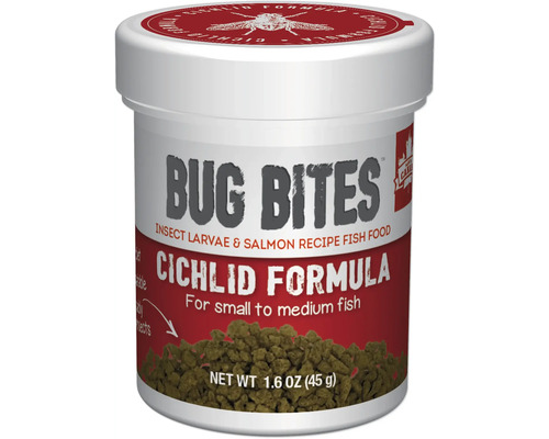 Fluval Bug Bites Granulated Food for Cichlids (S-M) 45g Granules with High Insect Content